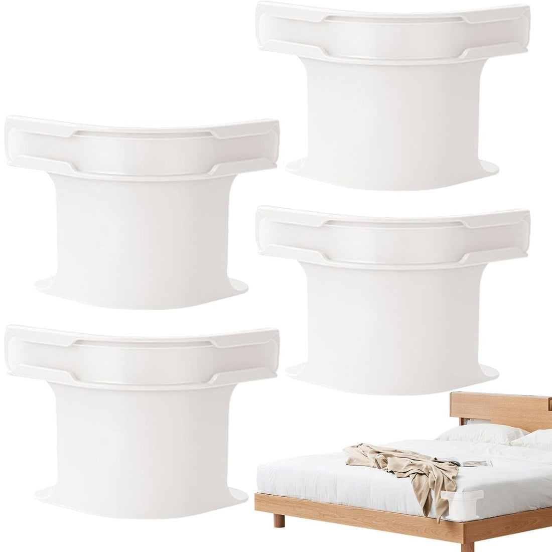 Lock Sheet Holders Set, 4 Pack Bed Sheet Holder to Keep Sheets Firm & Tight, Heavy Duty Bed Sheet Corner Fastener Fits All Mattress, Easy Installation (White)