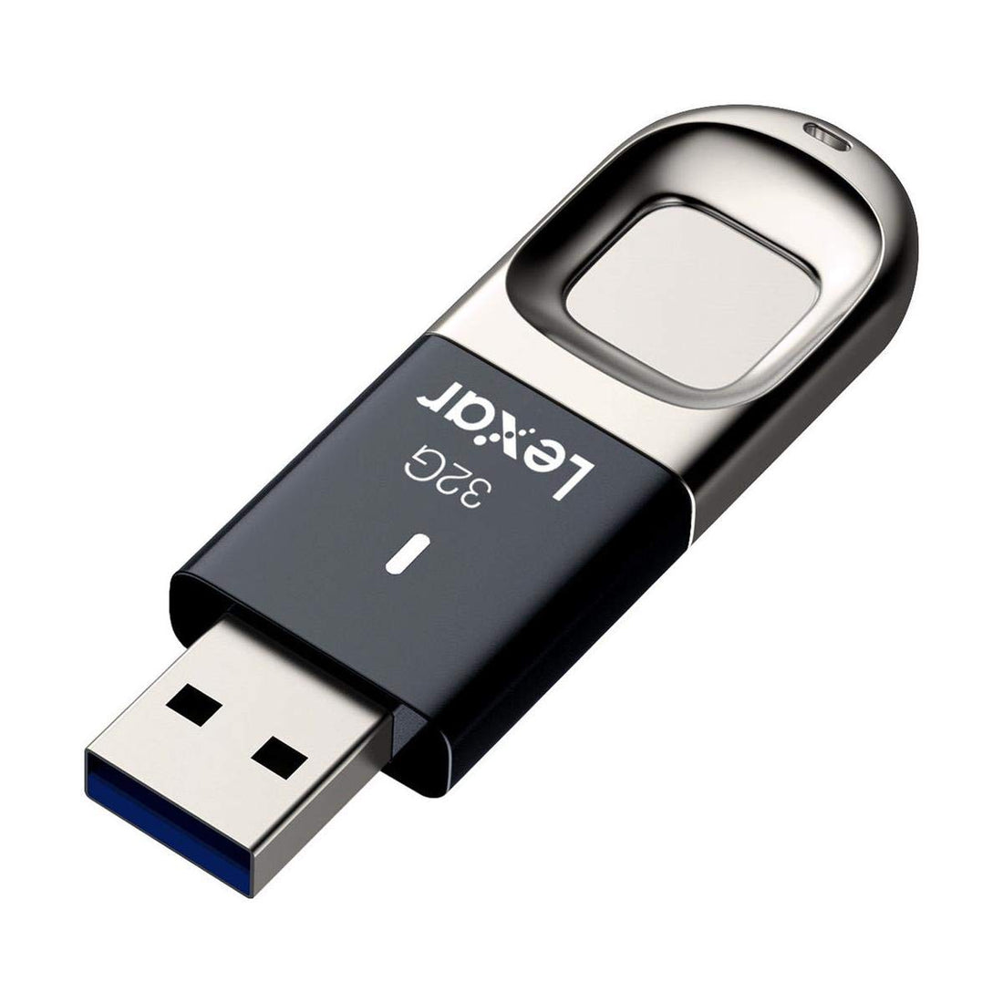 Lexar LJDF35-32GBNL Jumpdrive Fingerprint F35 32 GB USB 3.0 Flash Drive, Black/Silver