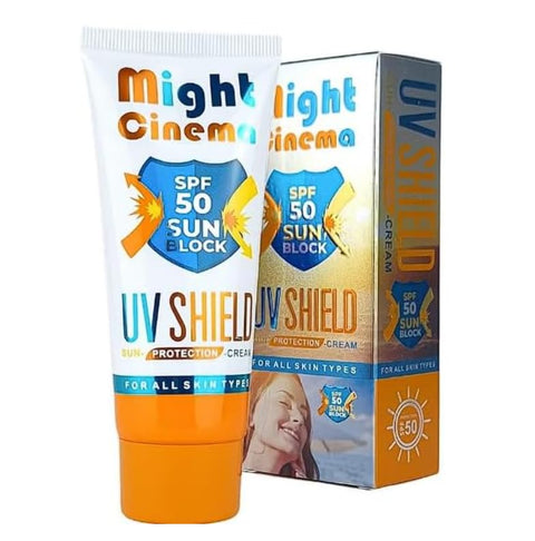Might Cinema Sun Block Protection Cream SPF 50 – Long-Lasting UV Defense for All Skin Types – Lightweight & Non-Greasy Sunscreen – Model 1231