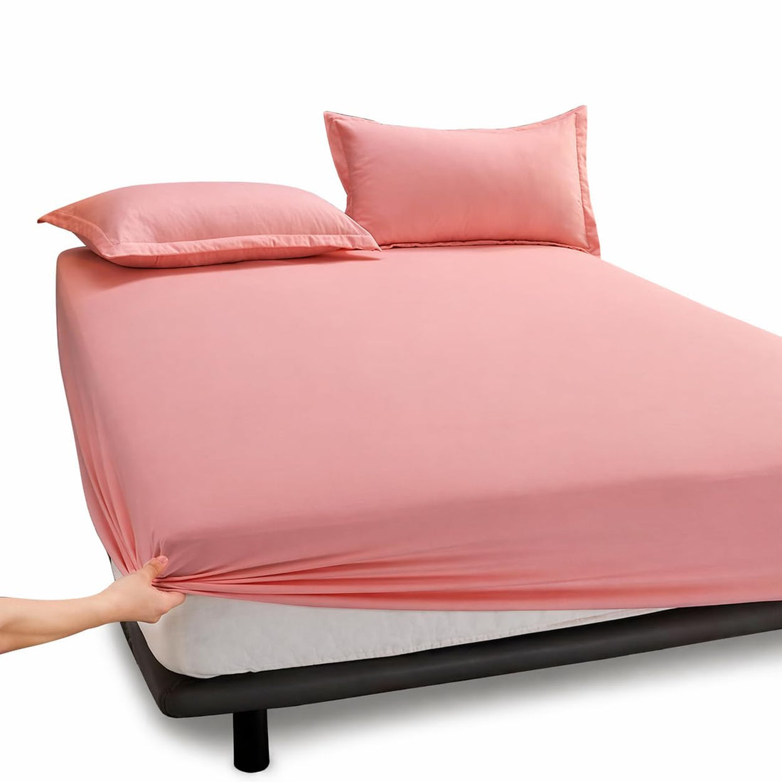 Ultra Soft 100% Egyptian Cotton Bed Cover 180x200 cm, Breathable All Season Lightweight Bedding Quilt, Rose Color Bedspread for Double Bed, Comfortable Durable Blanket for Home Bedroom