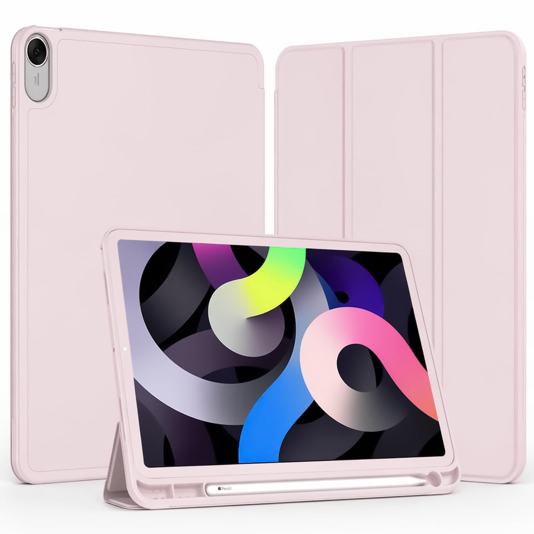 Dl3 Mobilak Huawei MatePad 11.5-inch Released 2023 Tablet Cover Case with Pencil Holder, Soft TPU Back Trifold Stand Protective Smart Cover Flip, Auto Wake&Sleep (Pink Sand)
