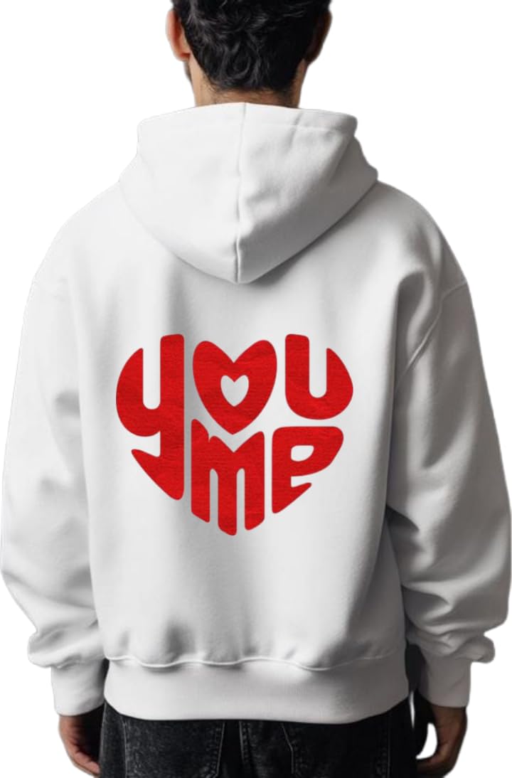 YOU ME VaIentine coupIe Hoodie White