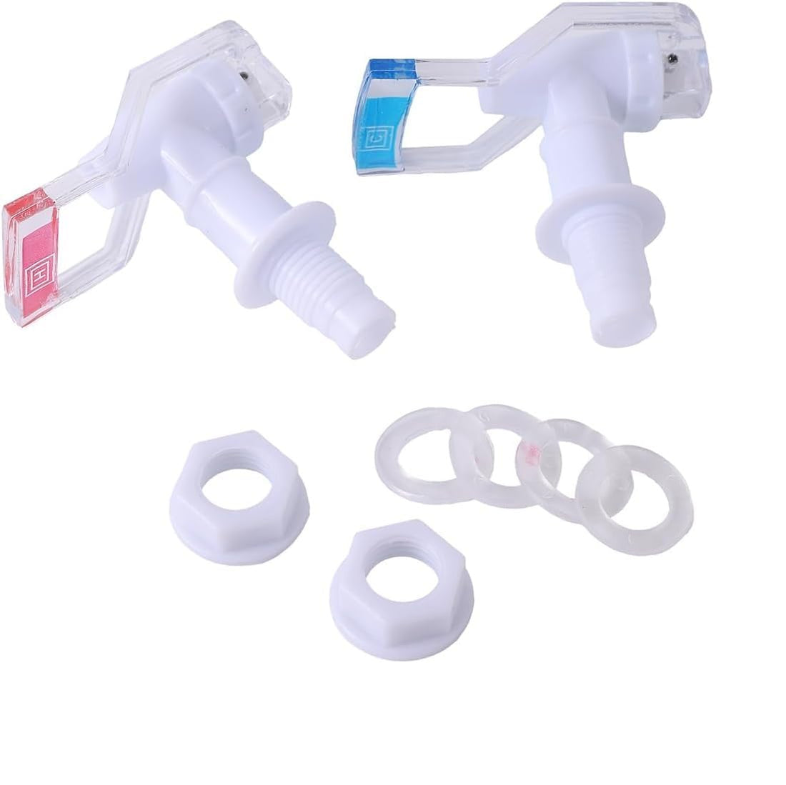 fashion mania Water Dispenser Tap with Pipe Joint Set - Red & Blue 2-Piece | Plastic Water Cooler Spigots Reusable Spigot Spout Leak Proof Water Beverage Lever Pour Valve Water Crock Water Tap