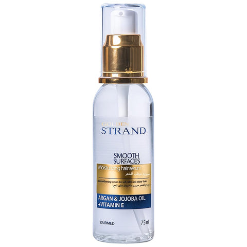 GOLDEN STRAND Moisturizing Hair Serum with Argan & Jojoba Oil + Vitamin E – 75ml – Smooths Frizz, Enhances Shine, Treatment for Straightened & Protein-Treated Hair