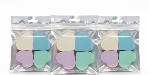 Makeup Sponge Beauty Blender Set, 4 Colors Pastel Collection, Latex-Free Cosmetic Blending Sponges, Multi-Pack of 12