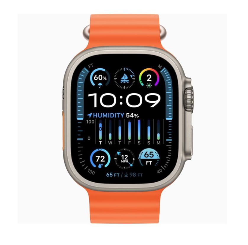 X9+ Ultra 2 Smart Watch, 2.12" AMOLED Display, 420mAh Battery, IP68 Waterproof, Compatible with Android and iOS, Titanium Orange