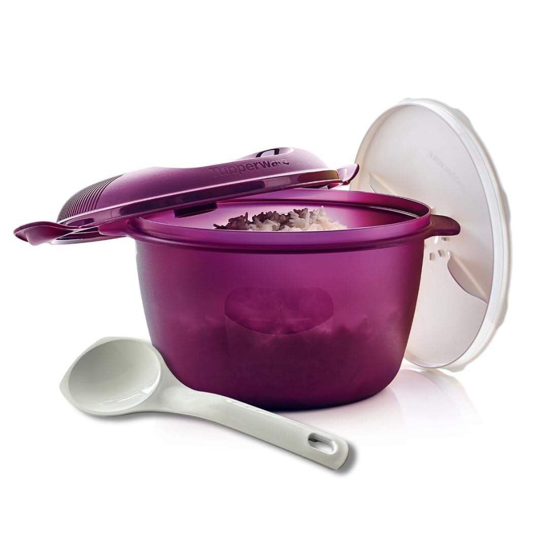 TUPPERWARE Microwave Rice Meister 3.0 L Purple Large Rice Cooker Micro 9896