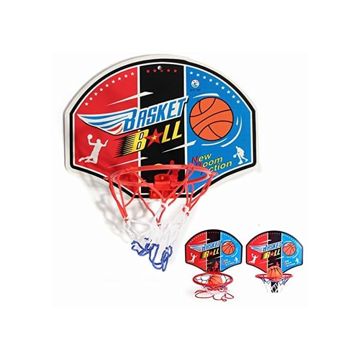 Generic Rocket Ball Portable Basketball Hoop Set with Ball, Backboard, and 2 Mini Basketball Hoops