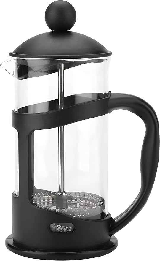 Stainless Steel French Press 600ml glass coffee and tea maker with heat-resistant construction and efficient filtration system (600ml)