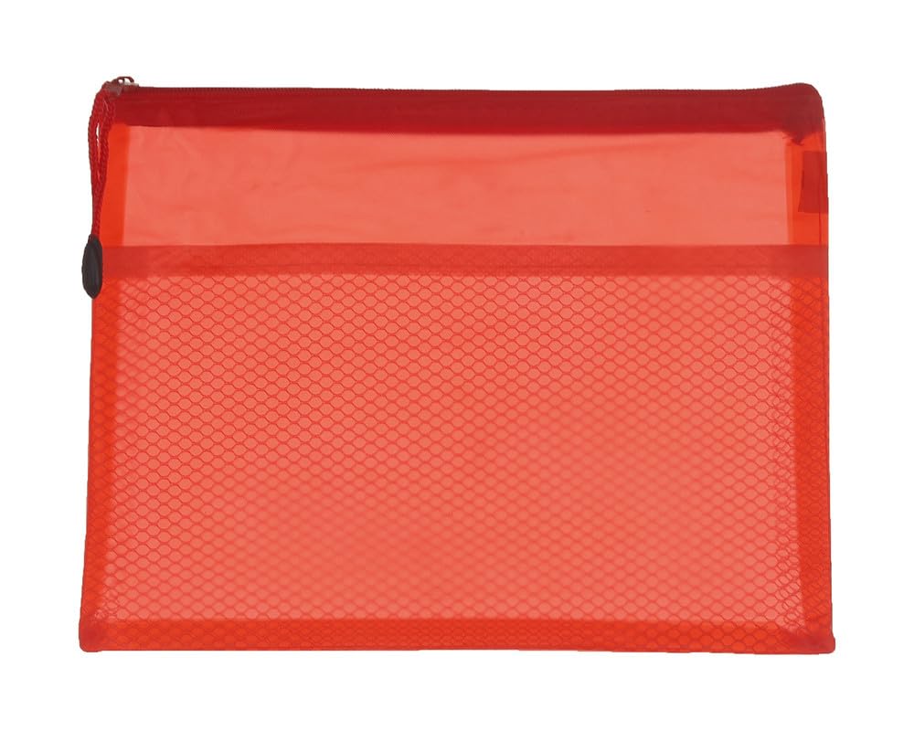 3A MS1005-A4 Plastic Zipper File 24 * 34 cm 1 Piece - Red