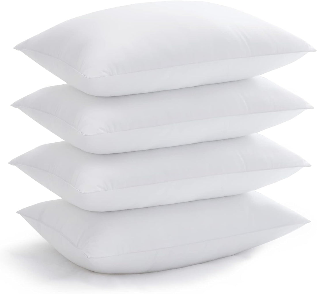 Luxury Fiber Bed Pillow Set - 4 Pieces, 70x50cm - White