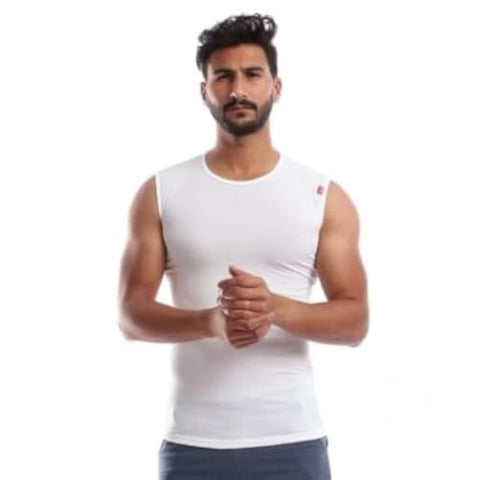 Cottonil Men Cut Round Undershirt Cotton Stretch