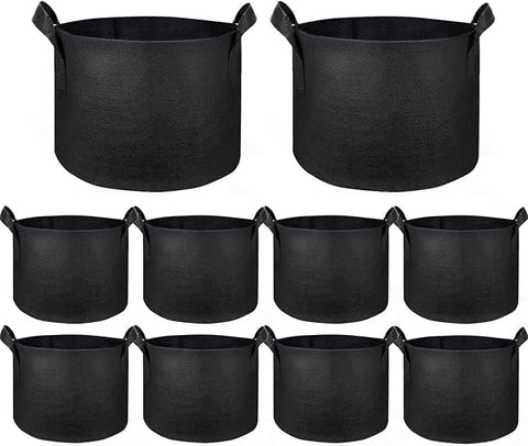 3 Gallon Grow Bags, Heavy Duty Thick Fabric Pots with Reinforced Handles, Fabric Pots for Planting Vegetables and Fruits, (10 Pack)