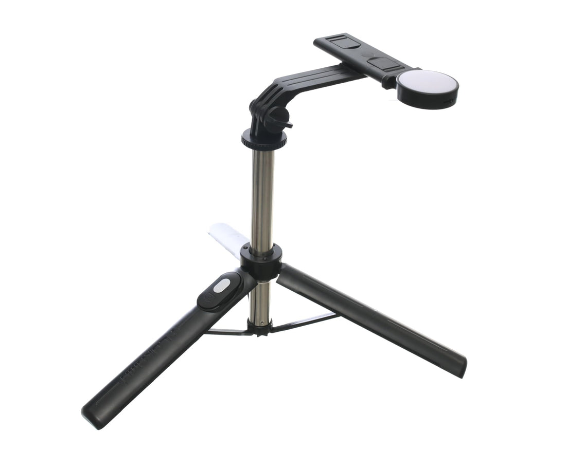 Plokama Live K7 LED Live Streaming Selfie Stick 110cm Adjustable Stand with One-Hand Operation & 360° Rotation Compatible with Center Console & Windshield Mounting - Black