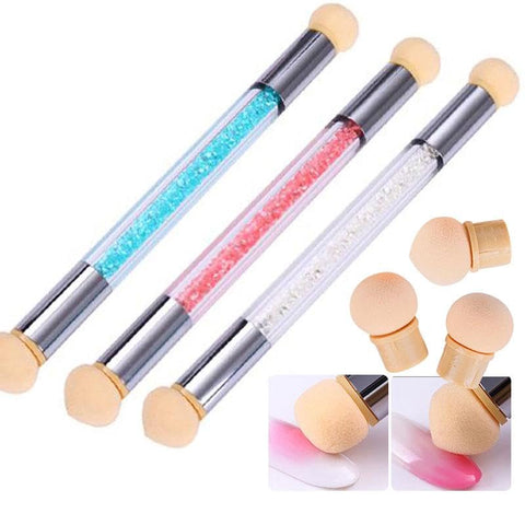 Sponge Gradient Brush - Achieve Beautiful Nail Art Effects with this Multi-Functional Tool Equipped with 4 Interchangeable Tips for Precise and Effortless Color Blending in Artistic Nails (3 piece)
