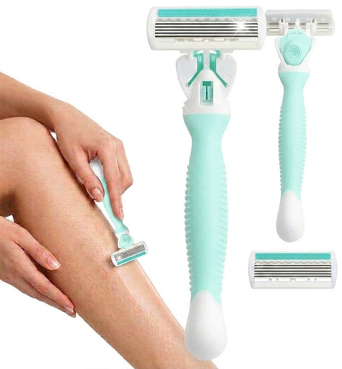 1 Pc Hair Removal Razor for Women with Aloe Vera Strip for Arms, Under Arms, Legs & Bikini Line Shaving Razor+ 1 pc Blade- light green color