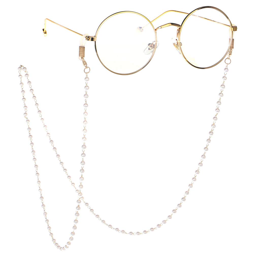 Gold Plated Eyeglass Chains Sunglasses Reading Beaded Glasses Retainer Eyewears Strap Cord Holder, Yjl808(1 Piece Gold),