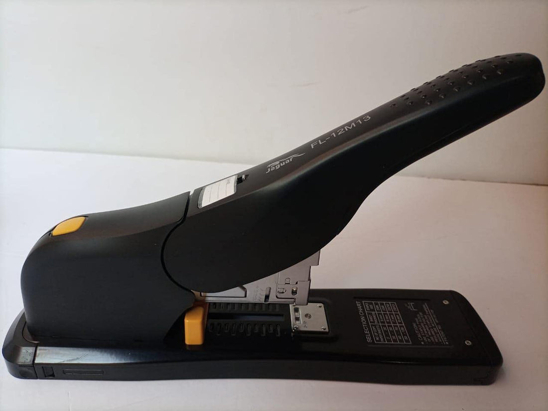 Jaguar FL-12M13 Large Metal Stapler, 120 Sheets - Black