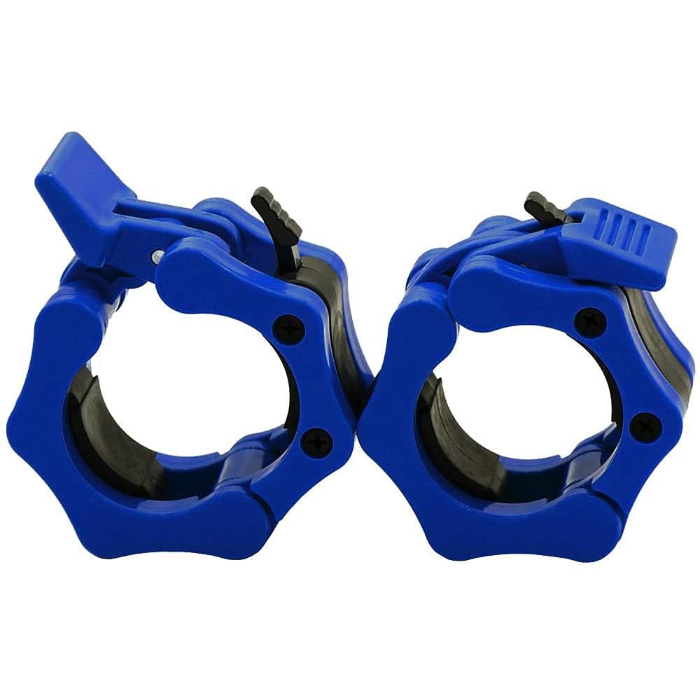 Barbell Clamps - Pair of 5cm Solid ABS Quick Release Locking Barbell Collars, Barbell Clips Perfect for Stronglifts and Olympic Training Professional Quality (Multicolor)