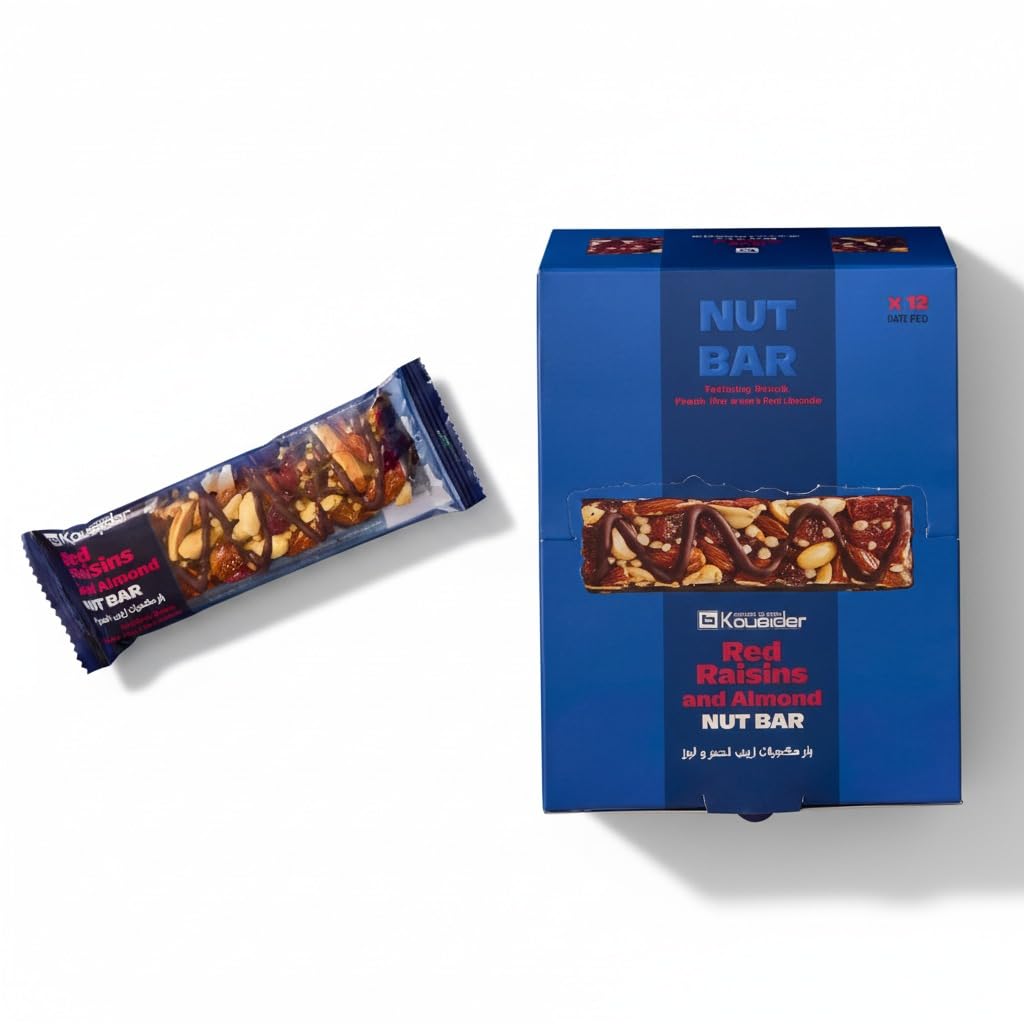 KOUEIDER Red Raisins and Almond Nut Bar 12