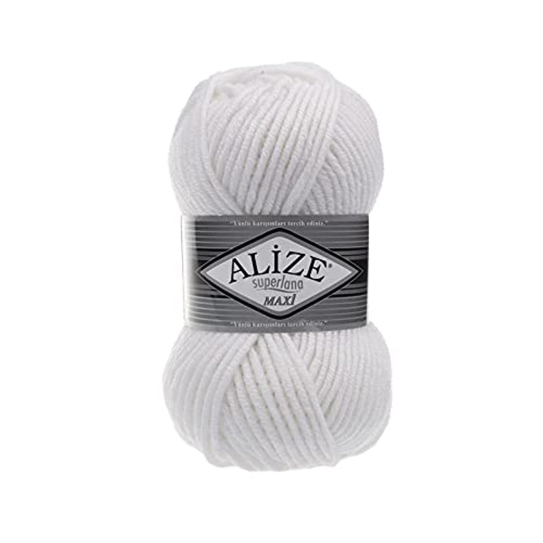 Alize SUPERLANA MAXI 55 White - Crochet and Knitting Yarn
