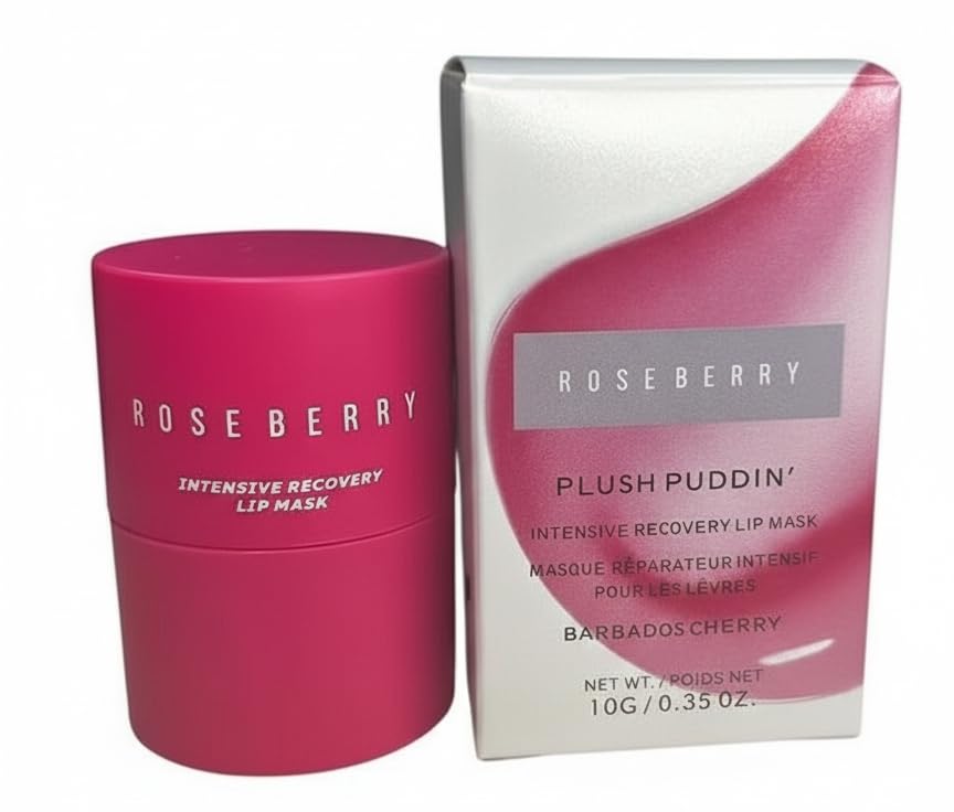 ROSE BERRY Plush Puddin' Intensive Recovery Lip Mask, Barbados Cherry, 10g