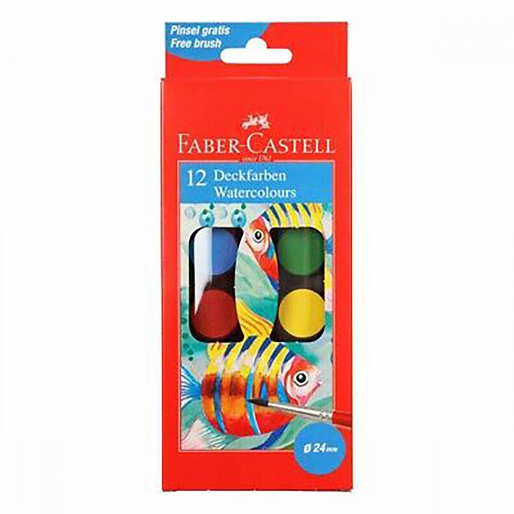 Faber-Castell Water Color 12 colors with a brush with a diameter of 24 mm