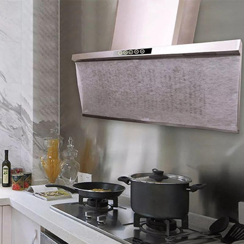 Roll Filter for Kitchen Hood and Air Conditioner 5m x 45cm Cuttable Protection with Double Sided Tape and 8 Magnetic Cubes for Practical Installation
