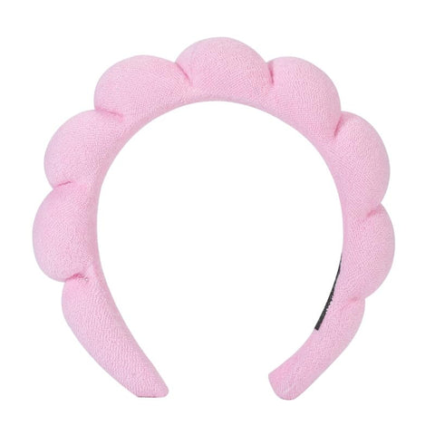 Spa Headband for Washing Face, Skincare Headbands for Makeup Removal, Face Scrubber, Facial Exfoliator, Sponge Makeup Headband, Terry Cloth Headband Bubble Soft Puffy Headband for Girl Women