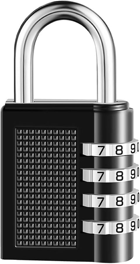 4-Digit Combination Lock, Metal Number Padlock, Resettable PIN for Luggage, Travel Bag, Door, Tool Box, Multicolour