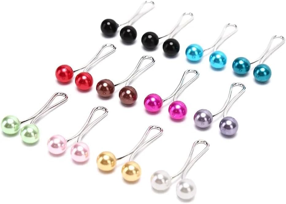 Miss Lirenn® 12PCS Multicolor Cute Hijab Pins Crystal Rhinestone Ball Pearl Brooch Pins Headscarf Shawl Scarf Muslim Hijab Scarf Clips Safety Pins Buttons Wedding Dress Decorative Boutonniere