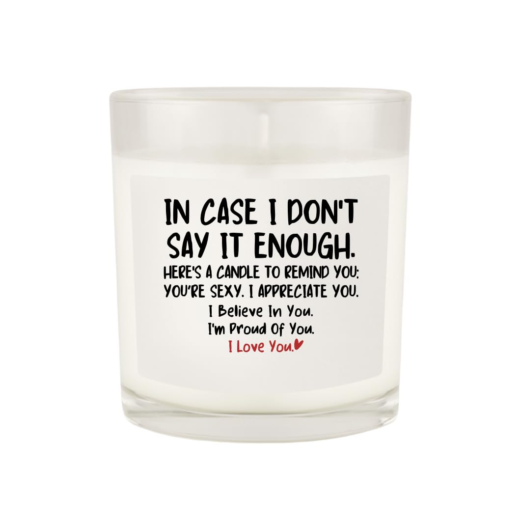 Scentiment Scented Candle – Premium Soy Coconut Beeswax Blend | Hand-Poured Jar Candle with Long Burn Time | Gift for Home, Bedroom & Living Room (In Case I Don’t Say It Enough)