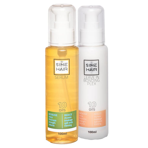 SIME HAIR leave-in hair serum + leave in bonding cream 100ML each with 10 natural oils blend and keratin for frizzy & dry hair, damage control formula