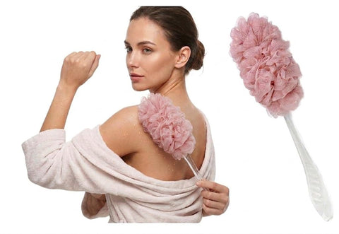 Generic Back Bath Brush - Loofah Scrubber - Long Handle for Shower - Loofah Exfoliating - Multi Color - 1Pack