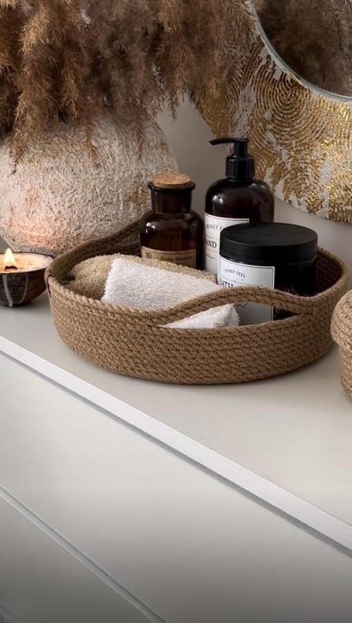Woven It -Woven Jute Plate, 25cm x 6cm can be used in Kitchen, toilet, living room, dining room, kids room, bed room, indoor & outdoor.