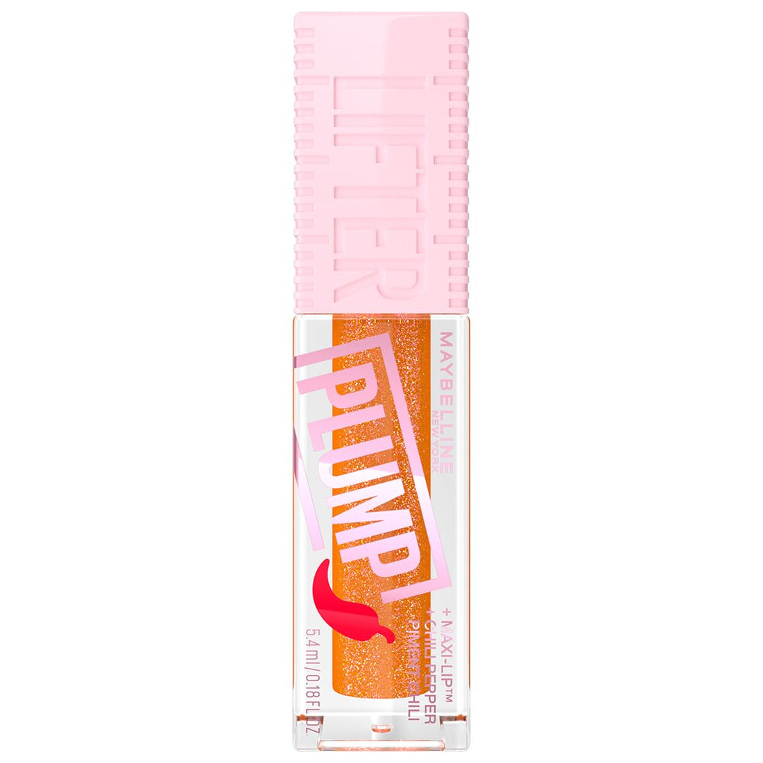 Maybelline New York LIFTER PLUMP PLUMPING LIP GLOSS WITH CHILI PEPPER, INTENSE HYDRATION & LASTING PLUMP, 008 HOT HONEY