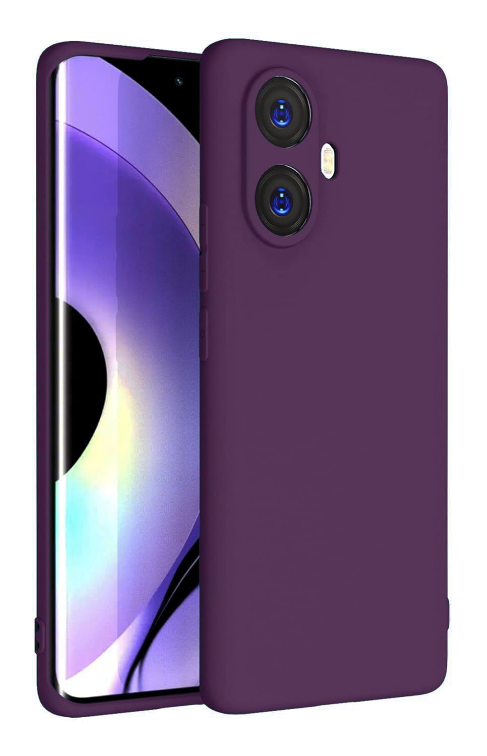 Soft Silicon Camera Protection Mobile Magic Case with Microfiber Lining For Oppo Realme 10 Pro+ / Realme 10 Pro Plus (Purple)