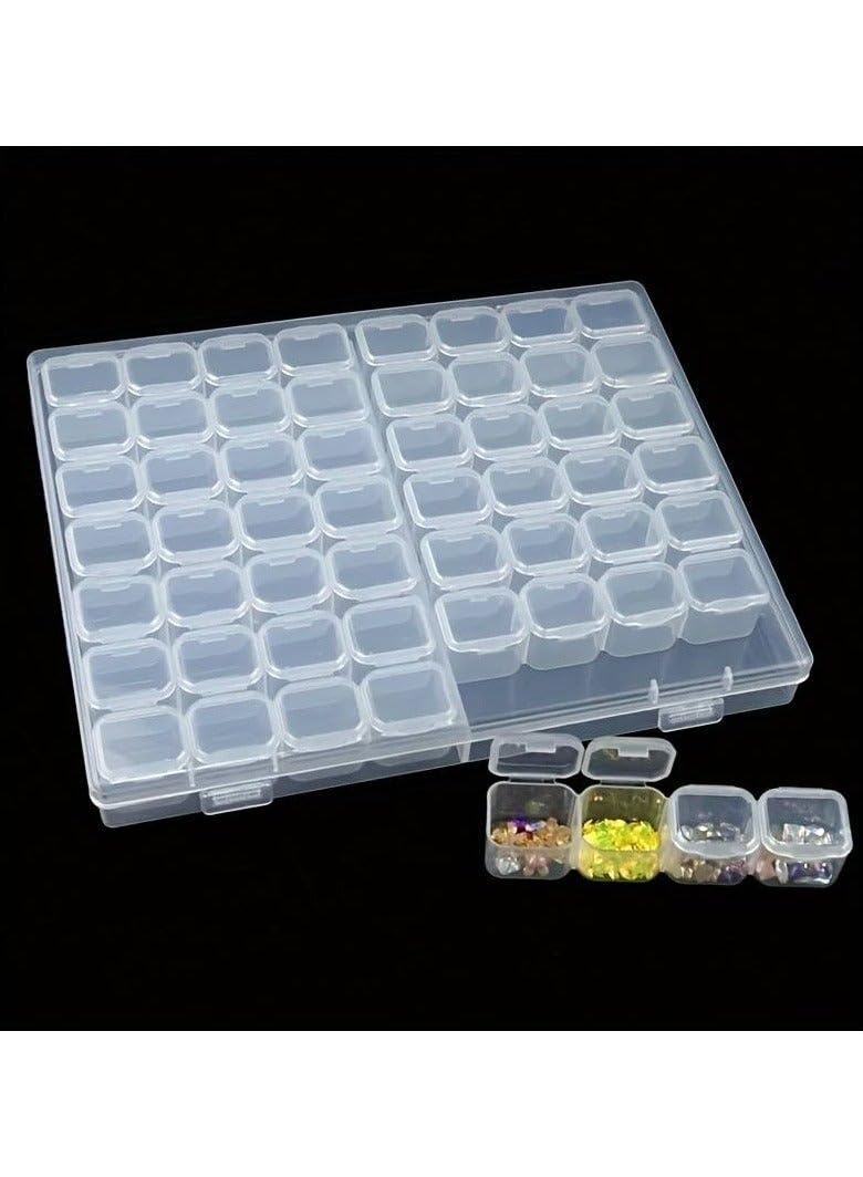 Multi-use Plastic Jewelry Organizer Storage Box 56 Grids Divided 4 * 7 Grids Inside for Beading Jewelry Tools 17.5 * 11 * 2.7cm