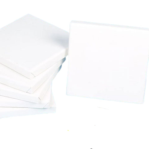 Baker Ross Mini Painting Stretched Canvases on Wooden Frames 15cm x 15cm for Children's Painting Activities & Personalised Gifts for Father's Day (Pack of 3), White