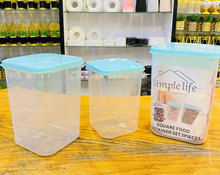 Premium 3-Piece Food Storage Container Set 3100ml 2100ml 1400ml Multi-Color Airtight Kitchen Canisters for Rice Pasta Grains Organization and Freshness Preservation