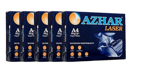 Azhar Copy Paper (Flowers - Size (A4) - 80 Grams) Carton 5 Pack - Pack of 500 Sheets