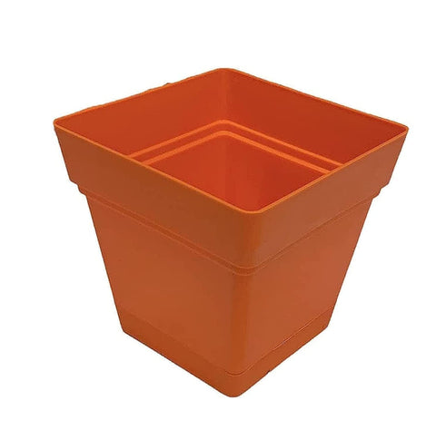 Square Plant Pot 18 cm (4 pieces) (Orange)