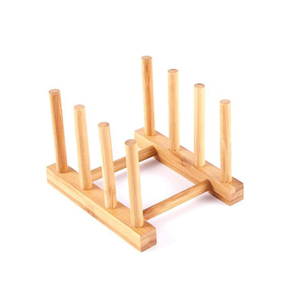 maxtachi 8 Slots Wooden Plate Rack, Plate Rack Holder for Kitchen Cupboards, Dish Plates Baking Tray Storage Rack, Kitchen Cabinet Organizer for Plate, Cup, Pot Lid, Board, Tableware, Wine Glass
