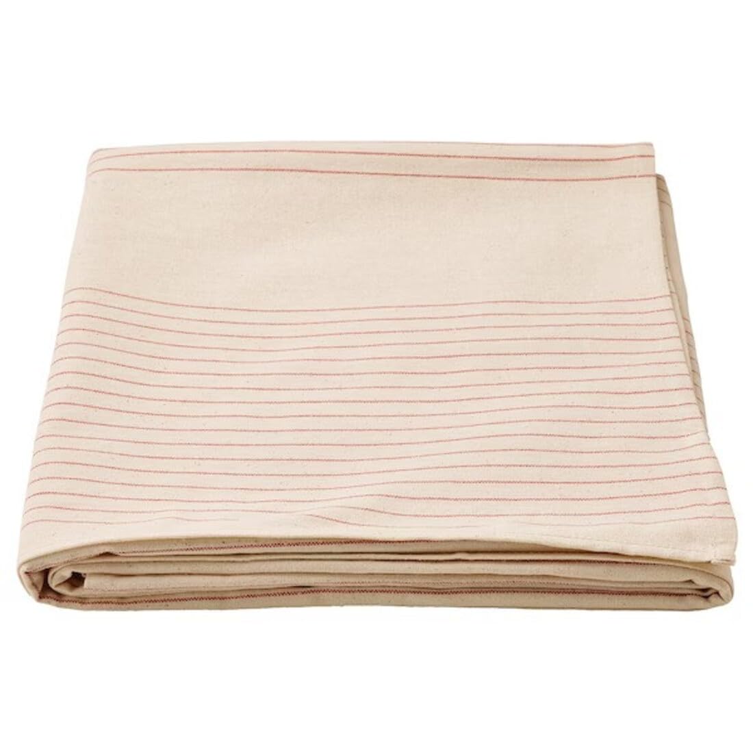 Digital Shoppy VIPPSTARR Tablecloth, Stripe Pattern red/Natural, 150x150 cm (59x59)