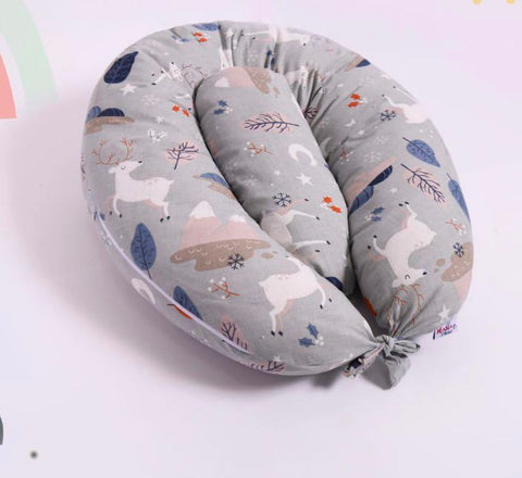 Multipurpose Feeding Pillow, Breastfeeding Pillow for Breastfeeding and Bottle Feeding, Baby Nursing Pillows, Bed C-shape Pillow and Baby Lounger for Newborn_multicolor