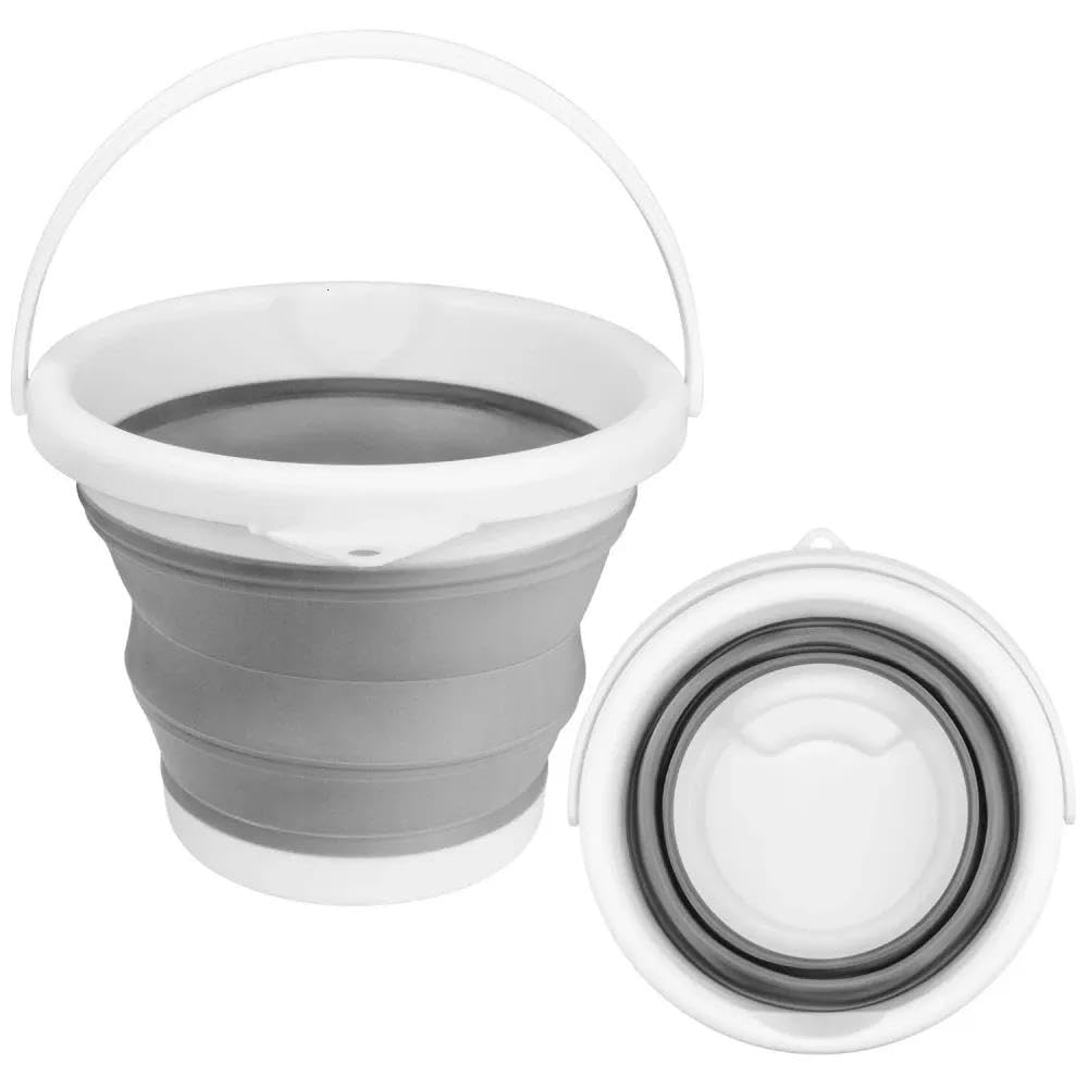 Silicone - Collapsible silicone bucket for outdoor camping, fishing trips, kitchen tasks, and household cleaning, =