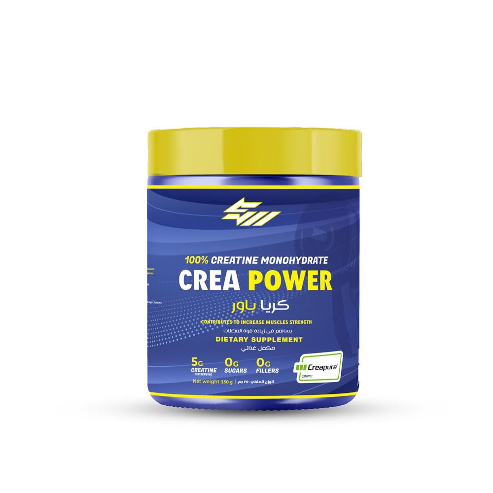 Crea Power Creatine Monohydrate Powder | 250g | 50 Servings | High-Quality Micronized Formula for Strength, Recovery & Endurance | Pure, Unflavored, Non-GMO & Gluten Free
