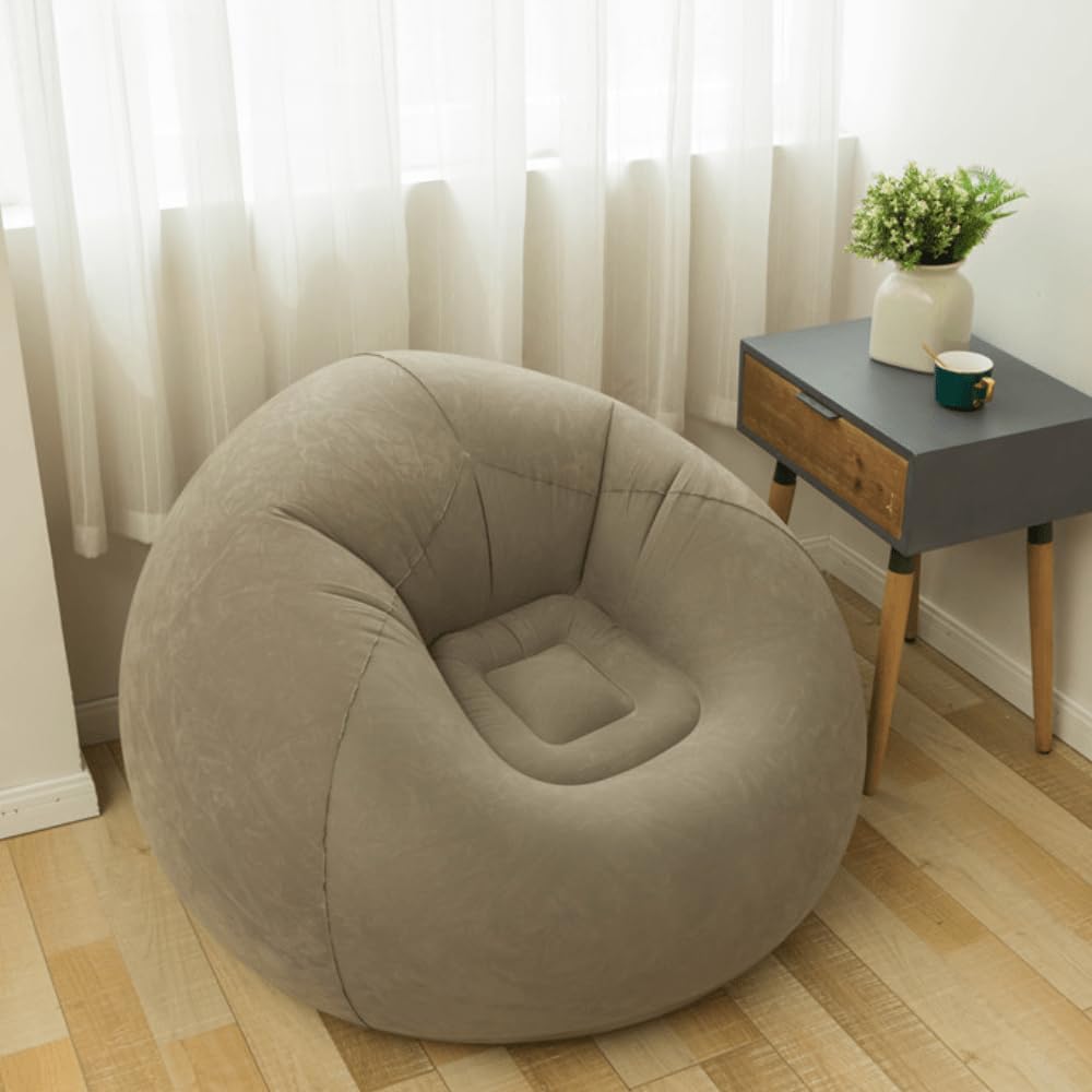 THE PACK | Inflatable Bean Bag Chairs for Adult Blow up Chairs Lazy Sofa Folding Portable Inflatable Chair for Movie Outdoor Room Bedroom Reading Camping (Coffee)