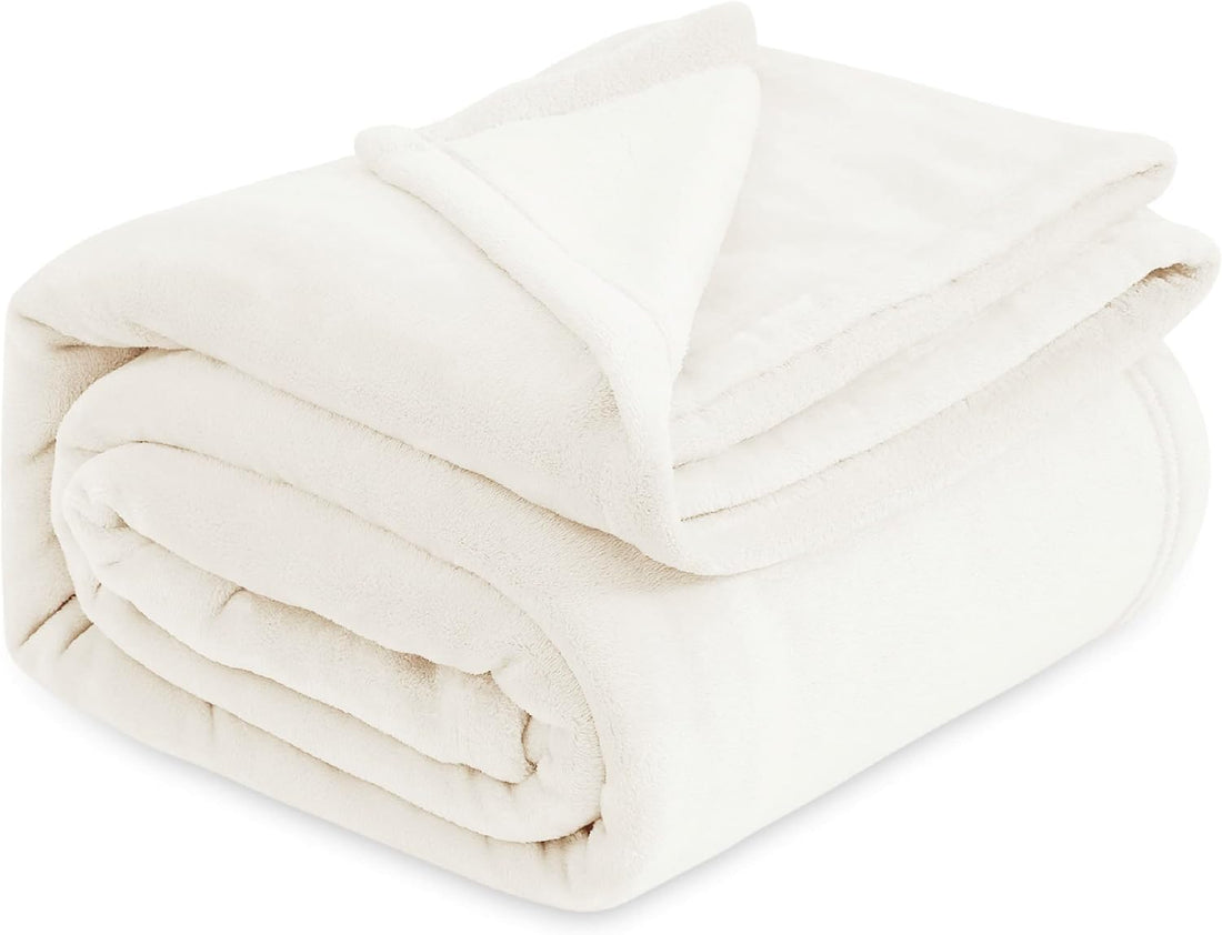 Moro Moro 3 Fleece Blankets White Throw Blankets Soft Lightweight Bed Blanket Premium Microfiber 280x180cm