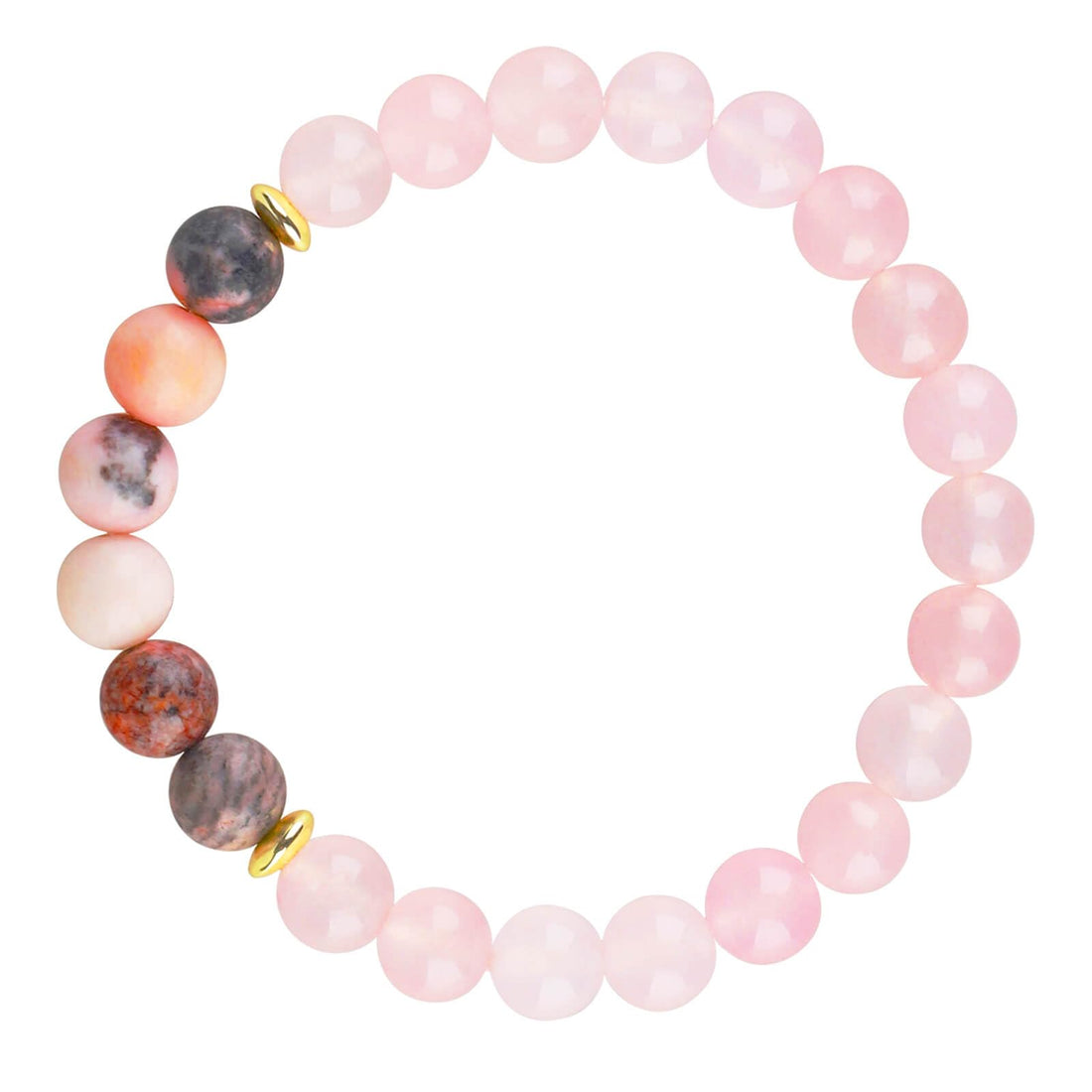 Rose Quartz Crystal Bracelet, Pink Quartz Opal Peru Love Friendship Men Women Bracelet, for Money Wealth Business Prosperity Feng Shui Good Luck Energy Anxiety Healing Chakra Stone Beaded Bracelet